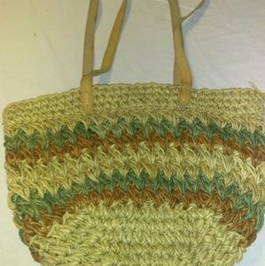 Wicker woven hand bag